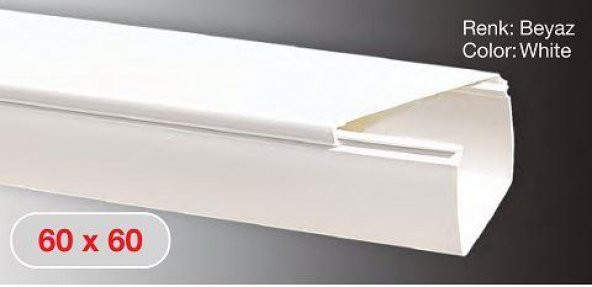 Sert Plastik 60X60 Kablo Kanalı 40 Mt - Resim 2