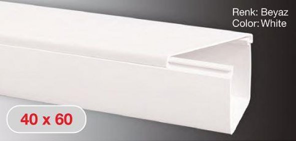 Sert Plastik 40X60 Kablo Kanalı 48 Mt - Resim 2