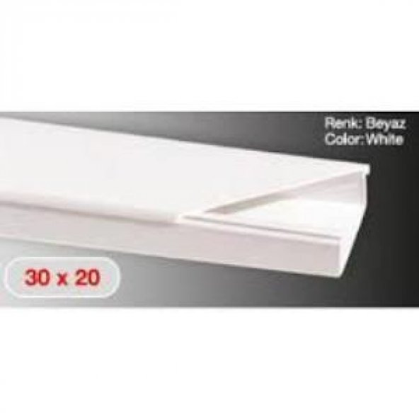 Sert Plastik 30X20 Kablo Kanalı 100 Mt - Resim 2