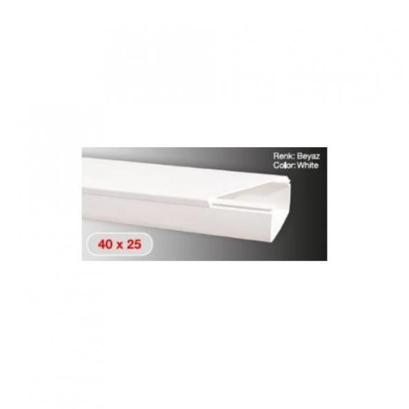 Sert Plastik 40X25 Kablo Kanalı 80 Mt - Resim 2