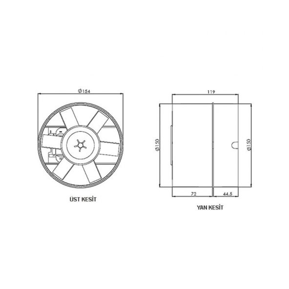 Aircol 150 Kt Kanal Tipi Fan - Resim 2