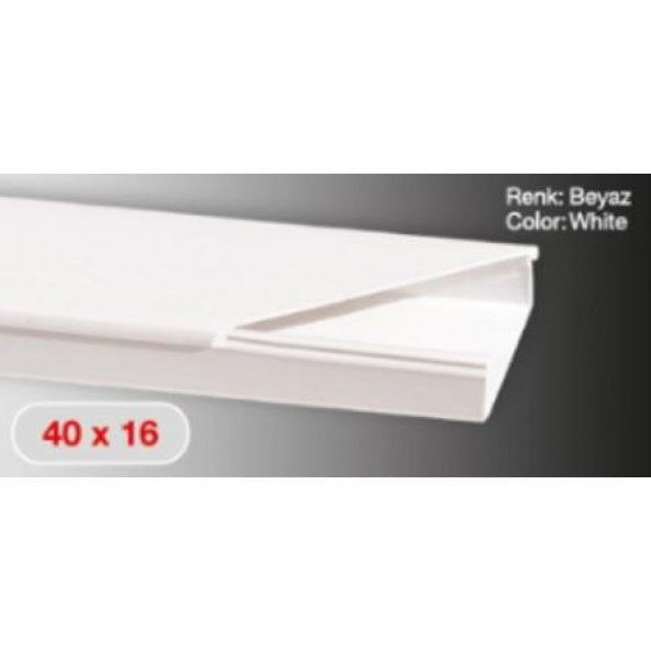 Sert Plastik 40X16 Kablo Kanalı 84 Mt - Resim 2