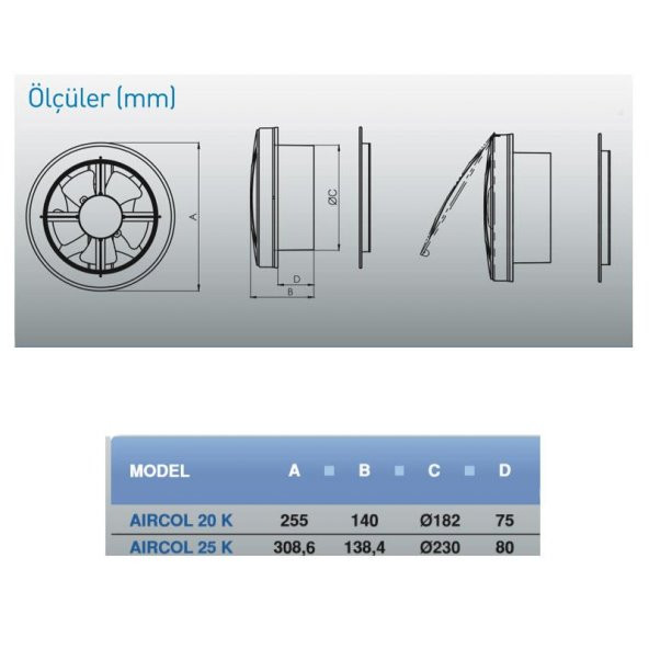 Aircol 20K Kapaklı Aspiratör - Resim 2