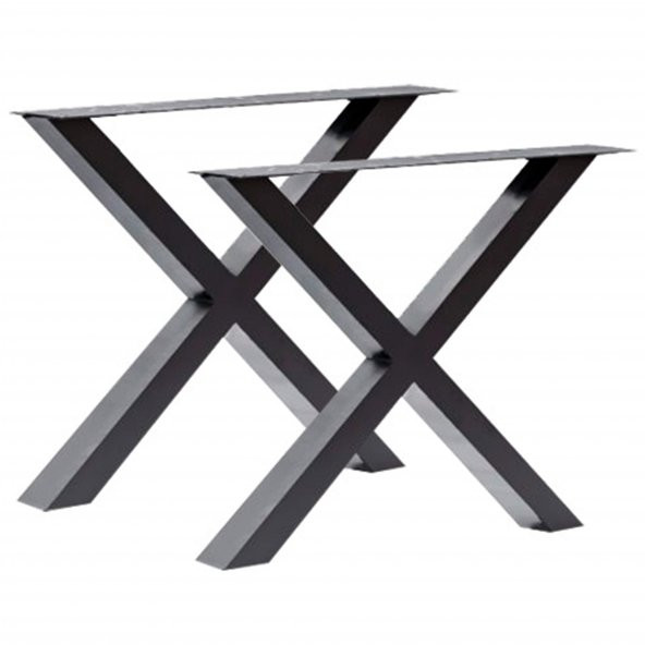 Metal Büyük Ahşap ve Kütük X Masa Ayağı 40mm X 80mm Profil 2 li Set ürün görseli 1