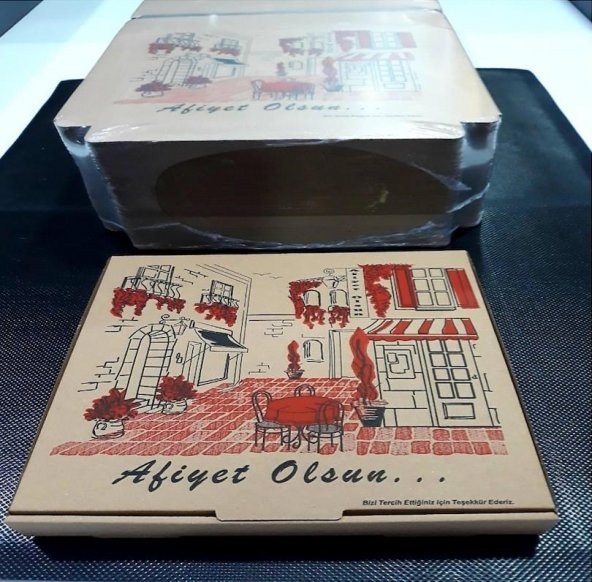 PİZZA KUTUSU 26x26x3 CM. 100 LÜ - Resim 3