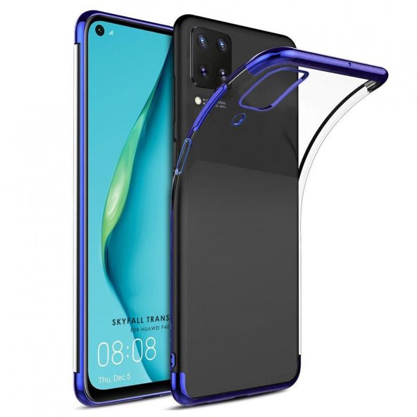 Huawei P40 Lite Köşeleri Renkli Kamera Korumalı Şeffaf Kılıf ürün görseli 1