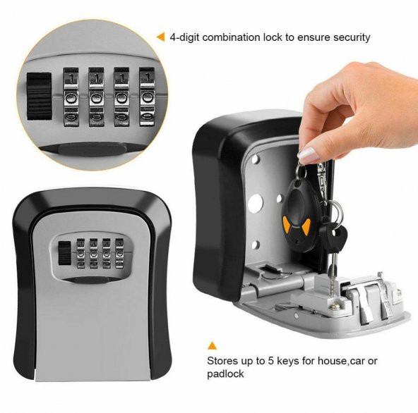 Mühlen Safe Key 3 Şifreli Çelik Kasa Anahtar Kasası Kutusu Anahtarlık Dış Mekana Uygun ürün görseli 1