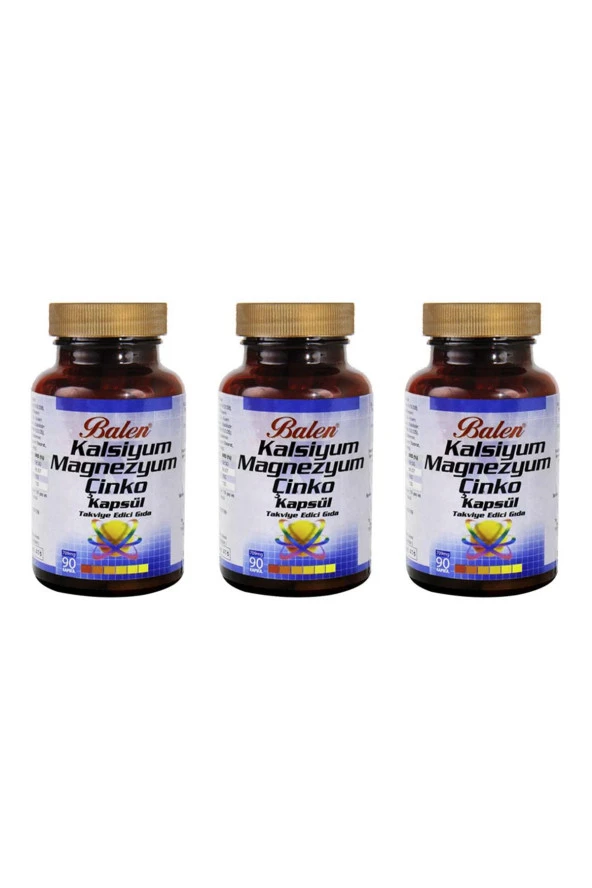 Balen Kalsiyum Magnezyum Çinko 709 Mg 90 Kapsül x 3 Adet ürün görseli 1