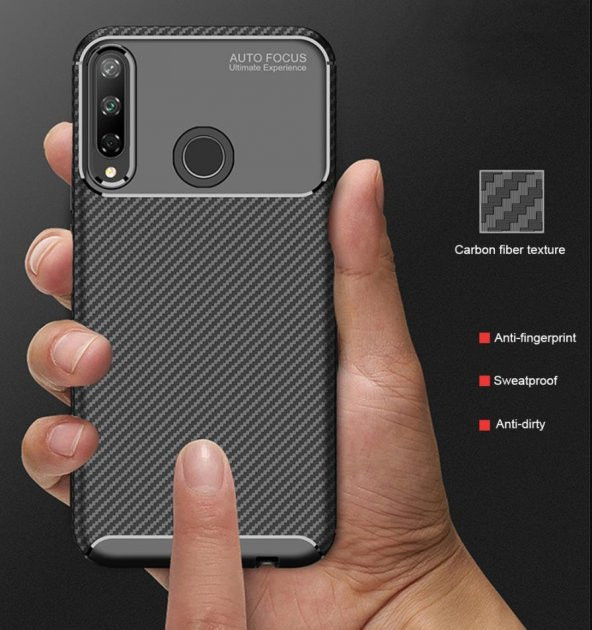 Huawei P40 Lite E Elde Kaymayan Kamera Korumalı Silikon Kılıf - Resim 3