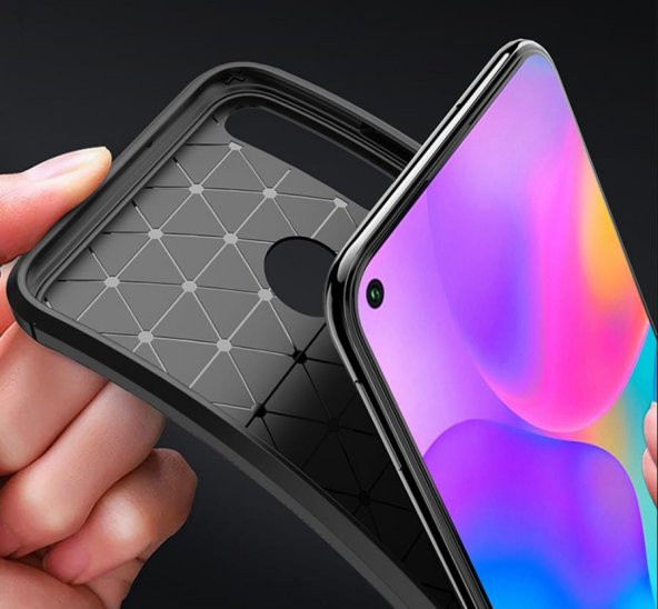 Huawei P40 Lite E Elde Kaymayan Kamera Korumalı Silikon Kılıf - Resim 11