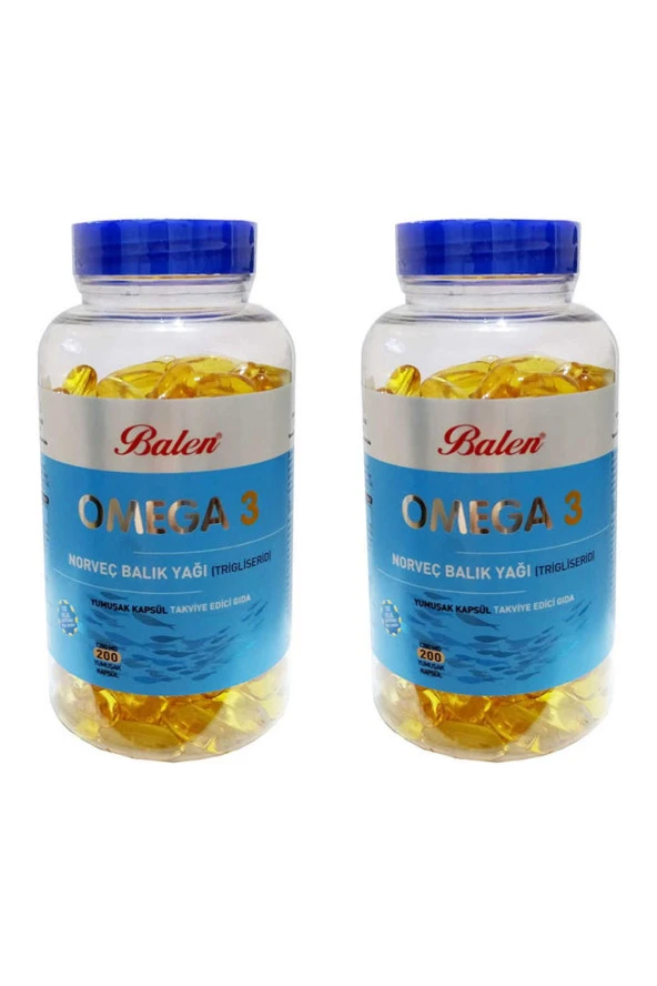 Balen Omega 3 Norveç Balık Yağı 1380 Mg 200 Kapsül x 2 Adet (Trigliserid Form) ürün görseli 1