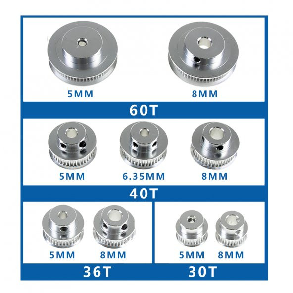 GT2 Zamanlama Kasnağı 30 Diş 8mm Kemer 10mm x 1 adet ürün görseli 1