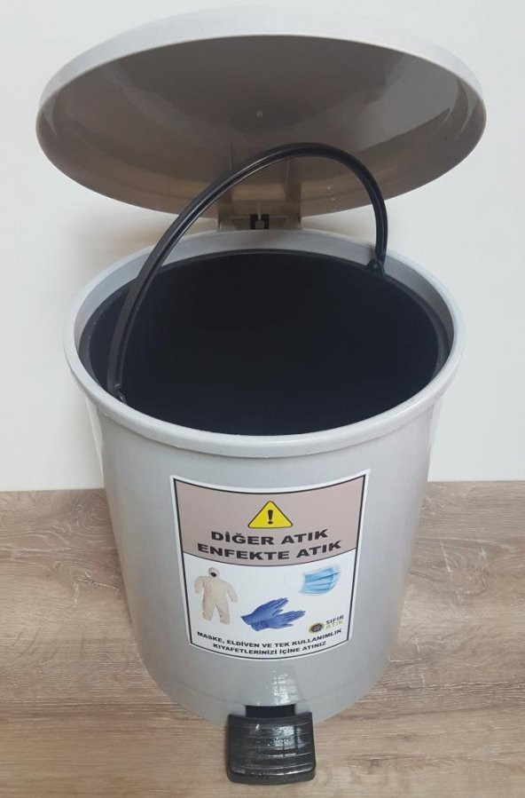 Maske eldiven tek kullanımlık tulum atık kovası 40 lt - Resim 3