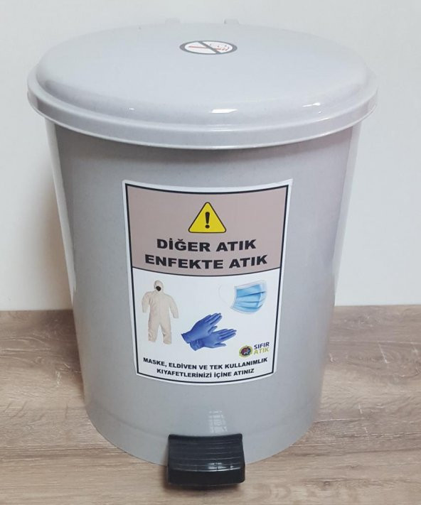 Maske eldiven ve tek kullanımlık tulum atık kovası 15 lt ürün görseli 1