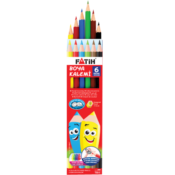 Fatih Kuru Boya Karton Kutu Tam Boy 6 Renk 33106 ürün görseli 1