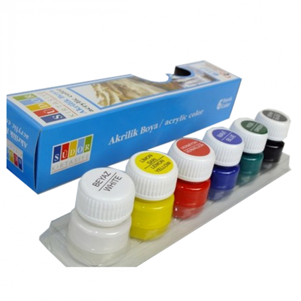Südor Akrilik Boya Şişe Su Bazlı 15 ML 6 Renk SD121 ürün görseli 1