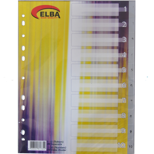Bafix Seperatör 1-10 Rakamlı Plastik A4 ürün görseli 1