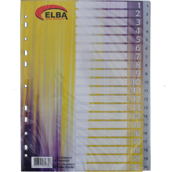 Bafix Seperatör 1-20 Rakamlı Plastik A4 ürün görseli 1