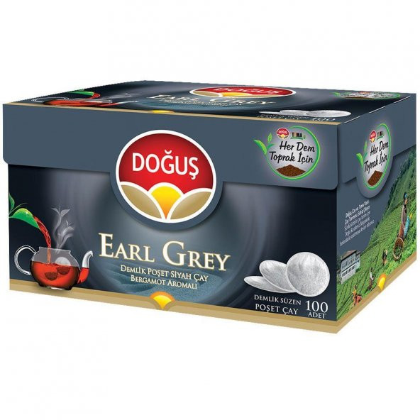 Doğuş Earl Grey Bergamot Aromalı Siyah Süzen Demlik Poşet Çay 100 x 3.2 G ürün görseli 1