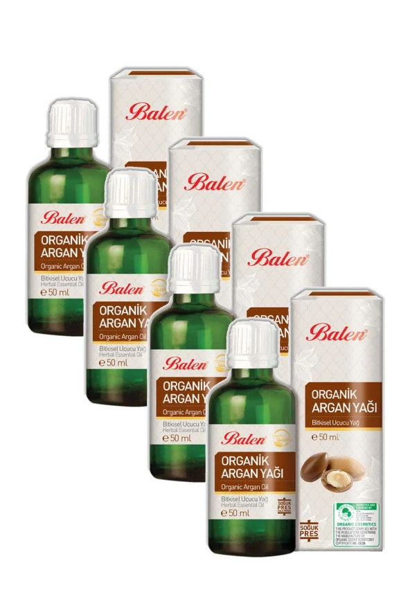 Balen Organik Argan Yağı Soğuk Pres 4 x 50 ml ürün görseli 1