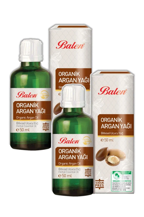 Balen Organik Argan Yağı Soğuk Pres 2 x 50 ml ürün görseli 1