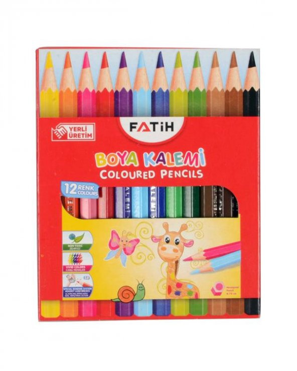 Fatih Küçük Boy Kuru Boya Kalemi Seti 12 Renk ürün görseli 1
