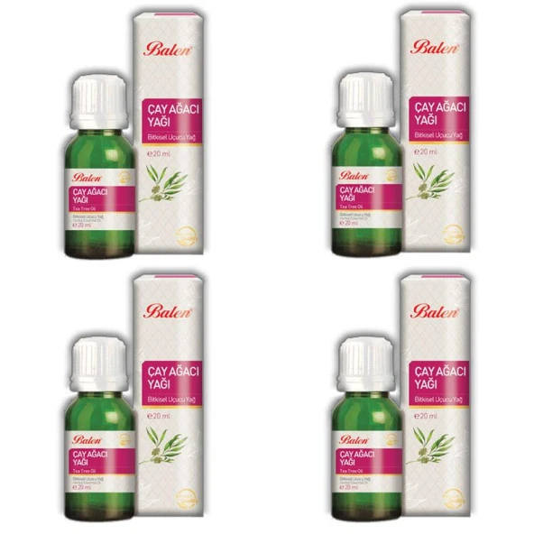 Balen Çay Ağacı Yağı-Hint Defnesi Yağı (Distilasyon) 20 ml 4 Adet ürün görseli 1