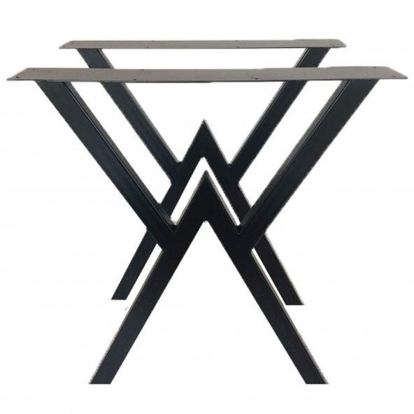 Metal Büyük Vakko Ahşap ve Kütük Masa Ayağı 40mm X 80mm Profil 2 li Set ürün görseli 1