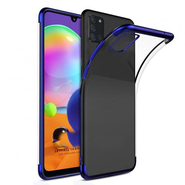 Galaxy A31 Köşeleri Renkli Kamera Çıkıntılı İnce Şeffaf Kılıf ürün görseli 1