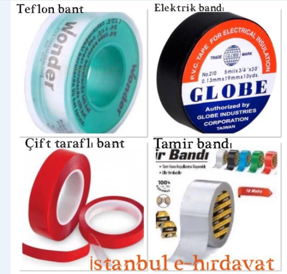 Çift Taraflı Bant + Tamir Bandı + Teflon Band + Elektirk Bandı ürün görseli 1