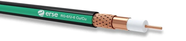 Uydu Anten Çanak Kablosu RG 6 /U-6 Yeşil Siyah ürün görseli 1