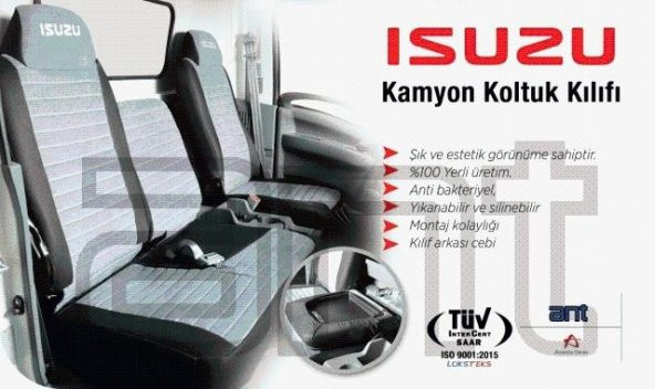 Isuzu Npr75 Koltuk Kılıfı Orj.(Gri-Siyah)2017 Kafalıklar Sökülen ürün görseli 1