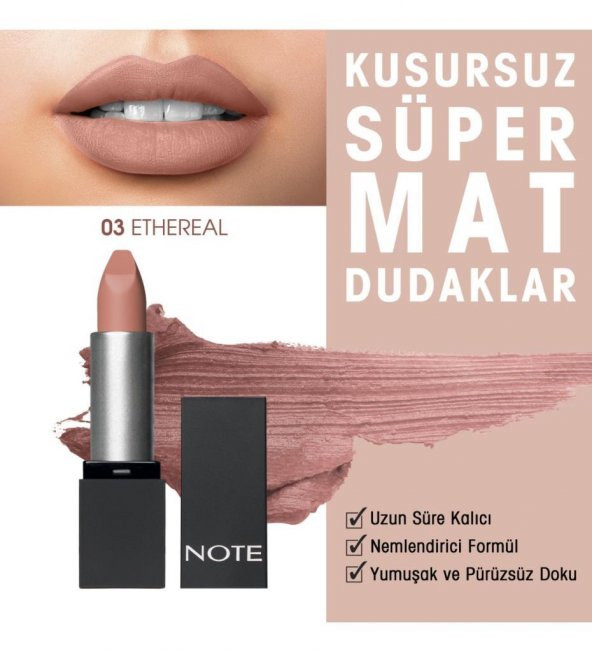 Note Mattever Lipstick Ruj 03 Ethereal ürün görseli 1