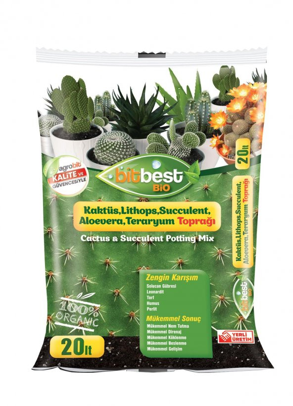 Bitbest Bio 20lt Kaktüs Lithops Ve Succul.Toprağı Harcı Gübreli Karışım ürün görseli 1