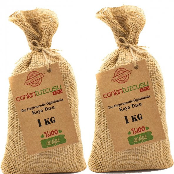 2 Adet 1 kg Taş Değirmende Öğütülmüş Kristal Kaya Tuzu ürün görseli 1