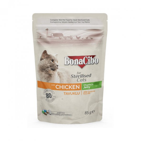 Jöleli Tavuklu Pouch Kısırlaştırılmış Yetişkin Kedi Yaş Maması 85 Gram x 12 Adet ürün görseli 1