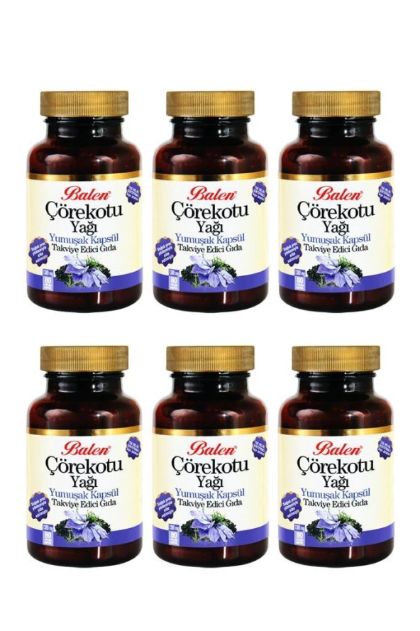 Balen Çörekotu Yağı Yumuşak Kapsül 1380 mg 80 Kapsül 6 Adet ürün görseli 1