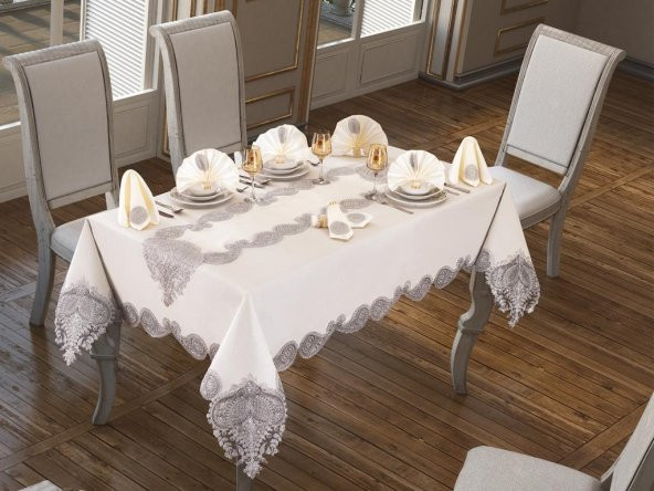 Verna Masa Örtüsü 26 Parça Krem Silver ürün görseli 1