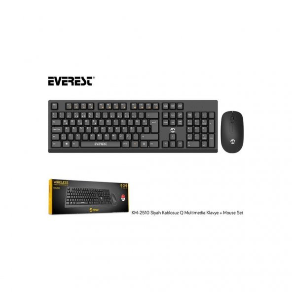 Everest KM-2510 Siyah Kablosuz Q Multimedia Klavye + Mouse Set - Resim 3