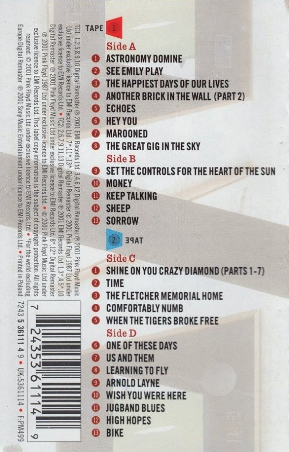 PINK FLOYD - ECHOES THE BEST OF (2 MC) - Resim 2