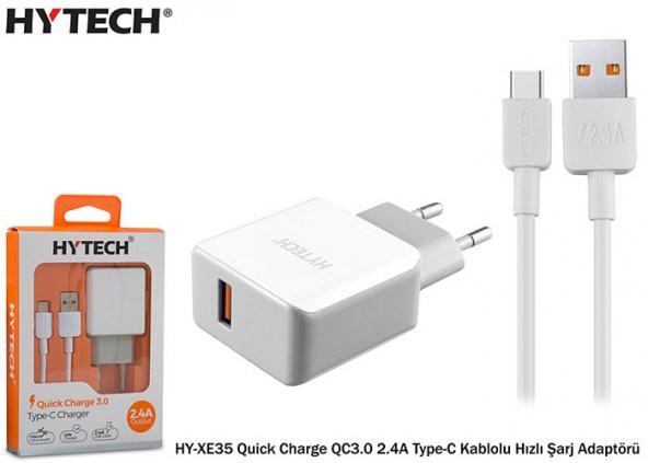 Hytech HY-XE35 Quick Charge QC3.0 2.4A Type-C Hızlı Şarj Adaptörü ürün görseli 1