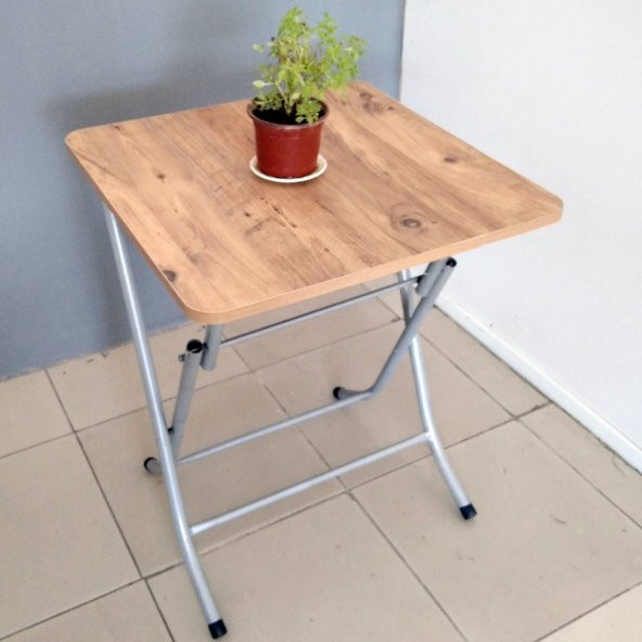 Çam Katlanır Balkon Masası - 60x60 cm ürün görseli 1