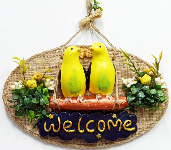 Welcome Yazılı Muhabbet Kuşu Kapı Süsü ürün görseli 1
