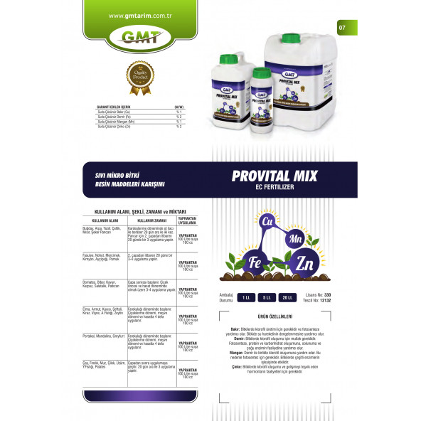 Gmt Provital Mix 5 Lt - Resim 3