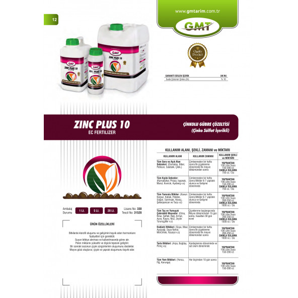 Gmt Zinc Plus 10 20 Lt - Resim 3