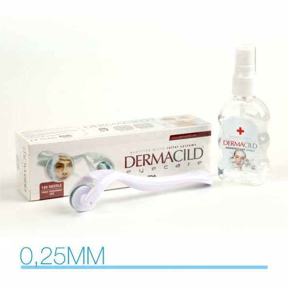 0,25 MM DERMACiLD 180 TİTANYUM İĞNE DERMAROLLER - GÖZ ÇEVRESİ VE ALTI TİTANYUM DERMA ROLLER ürün görseli 1