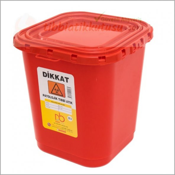 Patolojik Atık Kabı 30 lt Kırmızı Donbox Ücretsiz Kargo ürün görseli 1