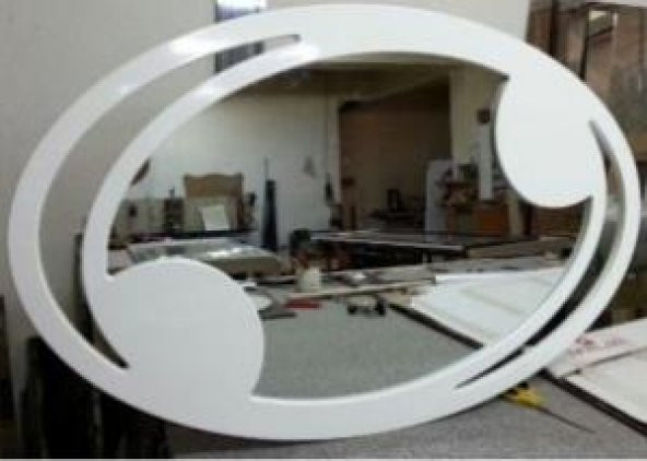 OVAL DUVAR AYNASI LAKE BOYALI - Resim 2