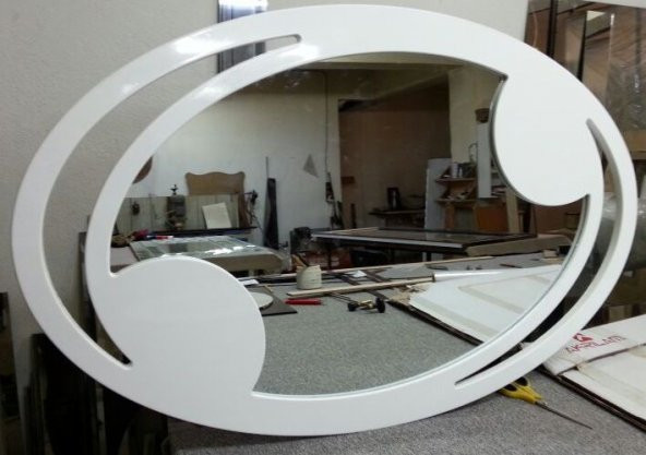 OVAL DUVAR AYNASI LAKE BOYALI - Resim 6