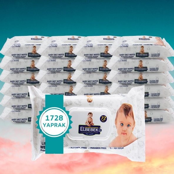 ELBEBEK ISLAK HAVLU MENDİL 24X72 ADET 1728 YAPRAK ürün görseli 1